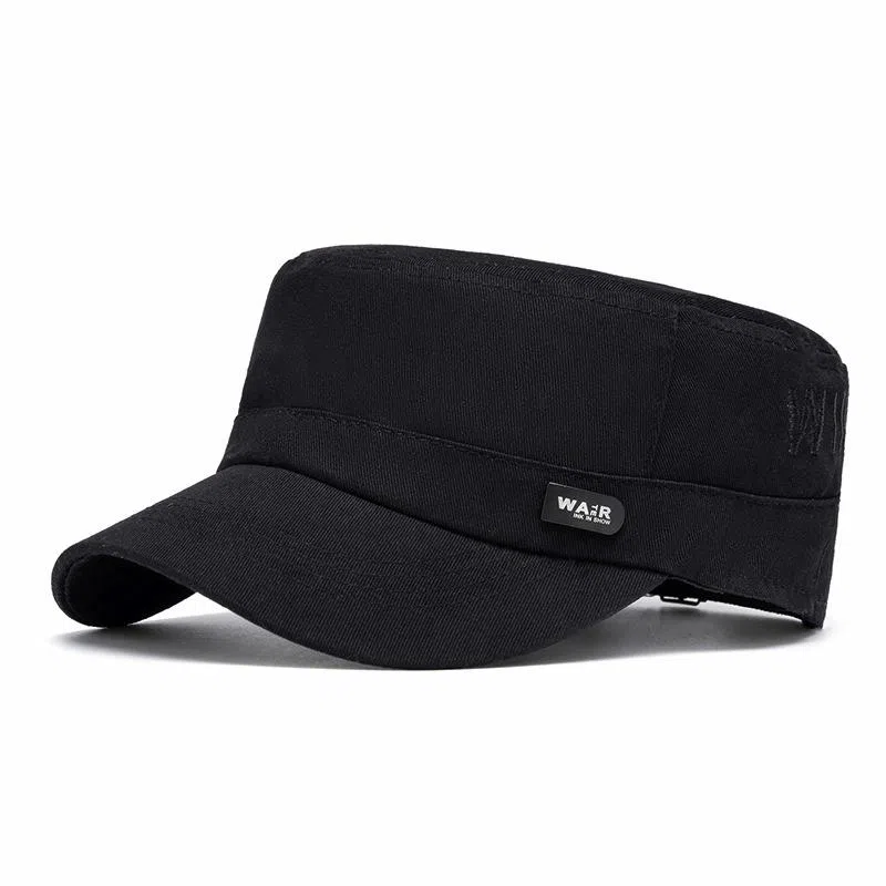 山一丸 休闲时尚中老年春夏季户外遮阳防晒 棉 平顶帽 男女同款情侣款