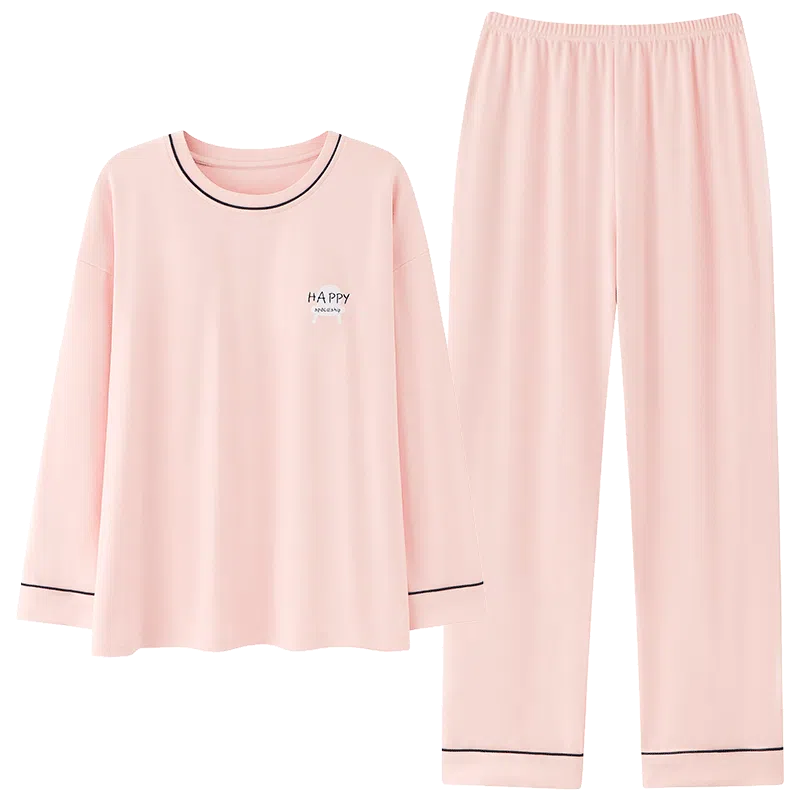 贴身领域 圆领甜美舒适透气可外穿柔软简约亲肤睡衣套装 女款