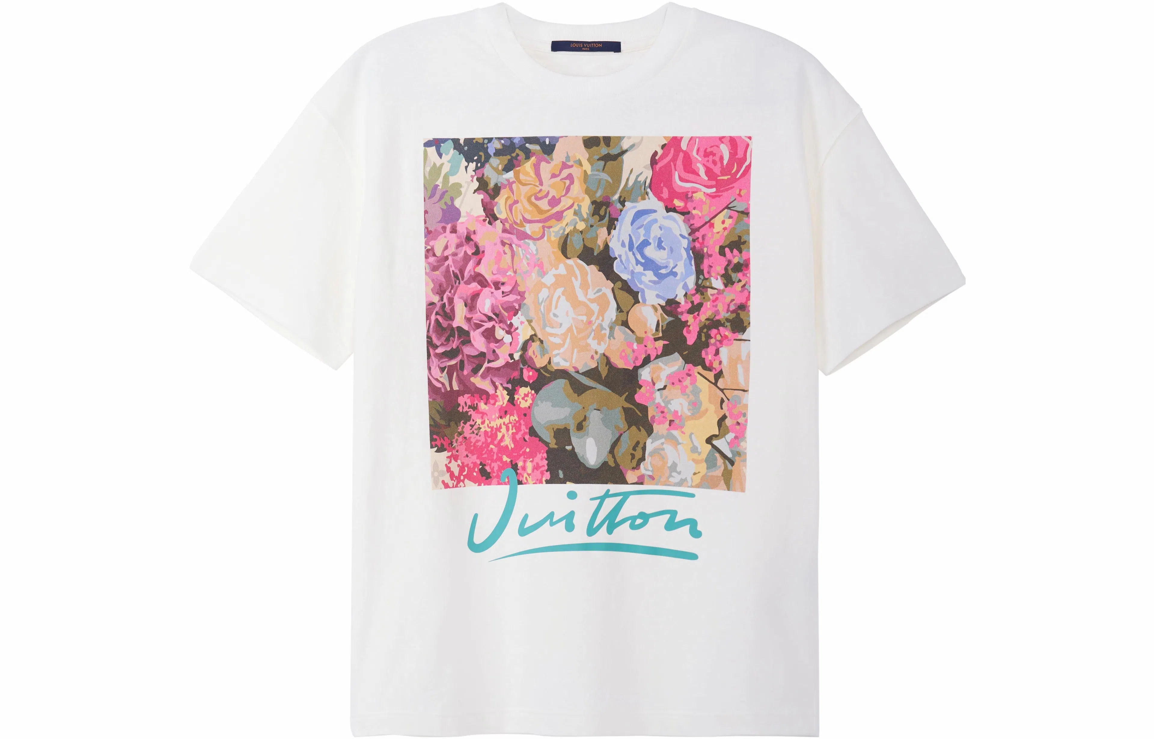 Louis Vuitton FW22 Floral Lettering Tee White