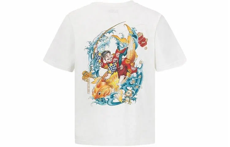 EVISU Logo Cartoon Print Crewneck T-Shirt