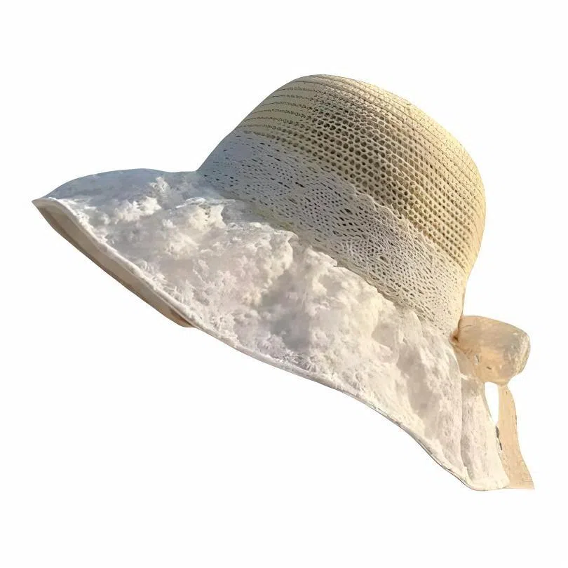 杨同学 【遮脸】春夏 大帽檐  蕾丝 聚酯纤维 防晒帽 女款