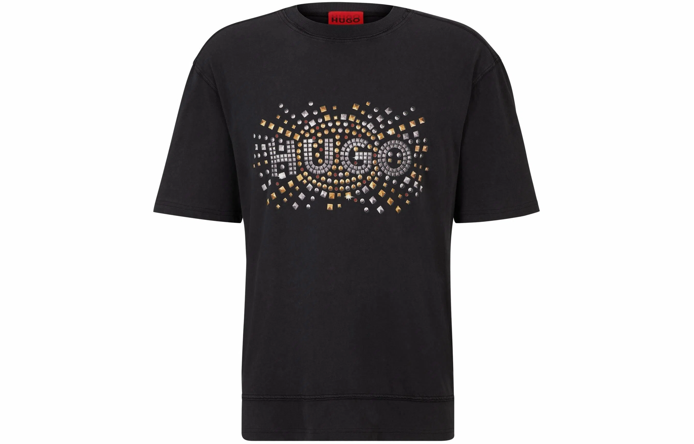 HUGO BOSS Cotton-Jersey T-Shirt With Stud-Effect Artwork T