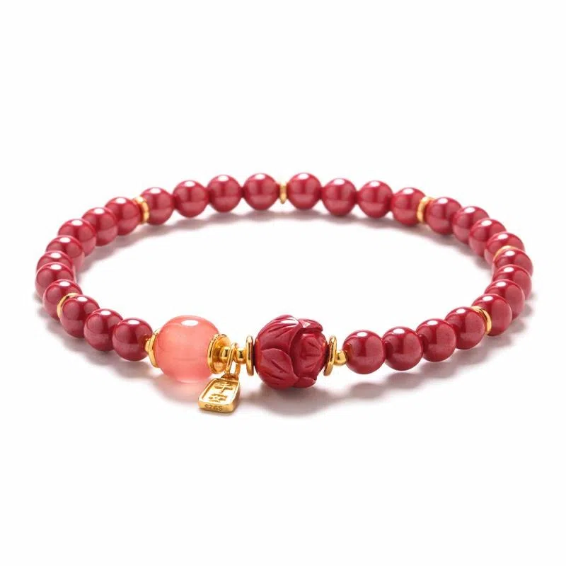 【好运莲莲】 凤凰涅磐 鸿运当头本命年红玛瑙平安转运珠 蛇年开运莲花 新中式原创设计小众高级感#好运 朱砂 手串 女款