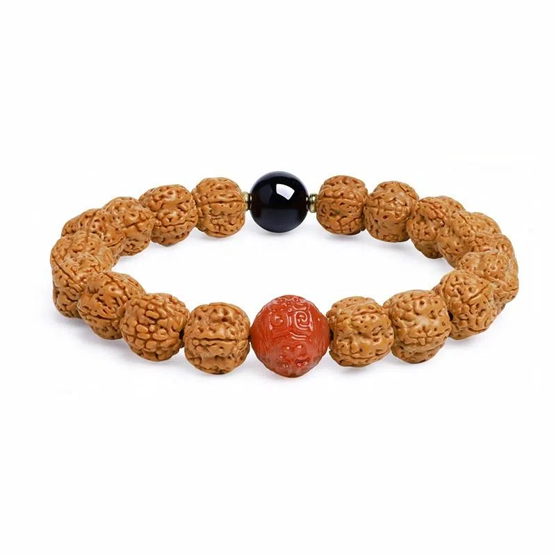 木盛缘 五瓣双龙文玩木饰 金刚菩提 手串 男女同款情侣款