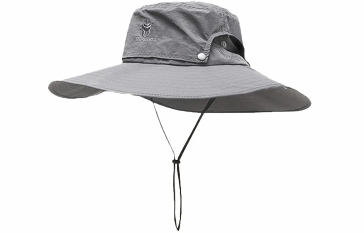 优幽兰 韩版百搭大檐遮全脸渔夫帽夏季纯色简约防紫外线户外钓鱼遮阳帽徒步登山太阳帽 锦纶 防晒帽 男款