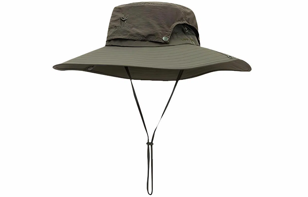 优幽兰 韩版百搭大檐遮全脸渔夫帽夏季纯色简约防紫外线户外钓鱼遮阳帽徒步登山太阳帽 锦纶 防晒帽 男款