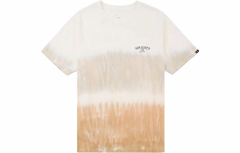 Vans Gradient Tie-Dye Letter Print T-Shirt Brown