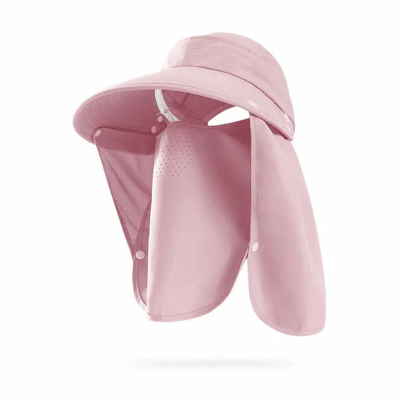 啄木鸟 全方位大帽檐遮阳帽子女户外防紫外线骑行遮脸面罩披肩防护脖颈背可拆卸太阳帽男 聚酯纤维 防晒帽 男女同款情侣款 采茶帽