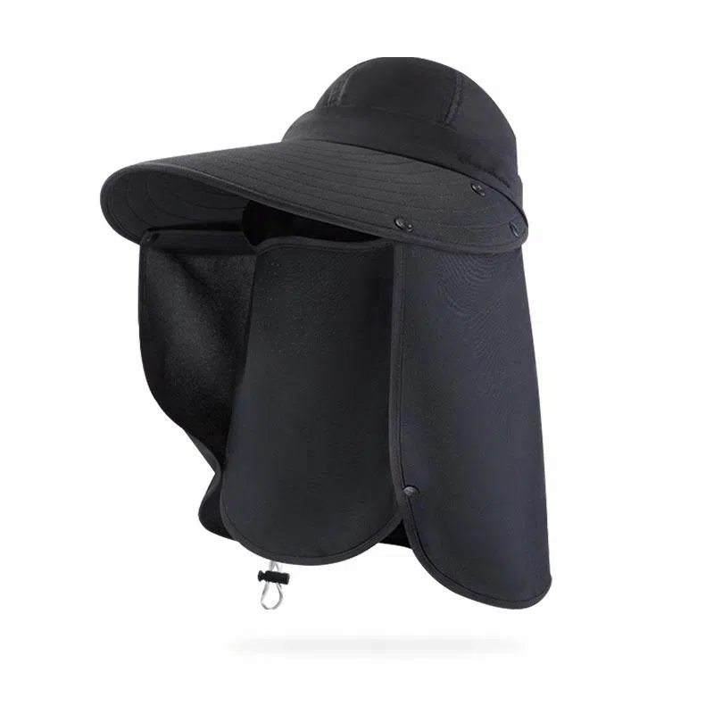 啄木鸟 全方位大帽檐遮阳帽子女户外防紫外线骑行遮脸面罩披肩防护脖颈背可拆卸太阳帽男 聚酯纤维 防晒帽 男女同款情侣款 采茶帽