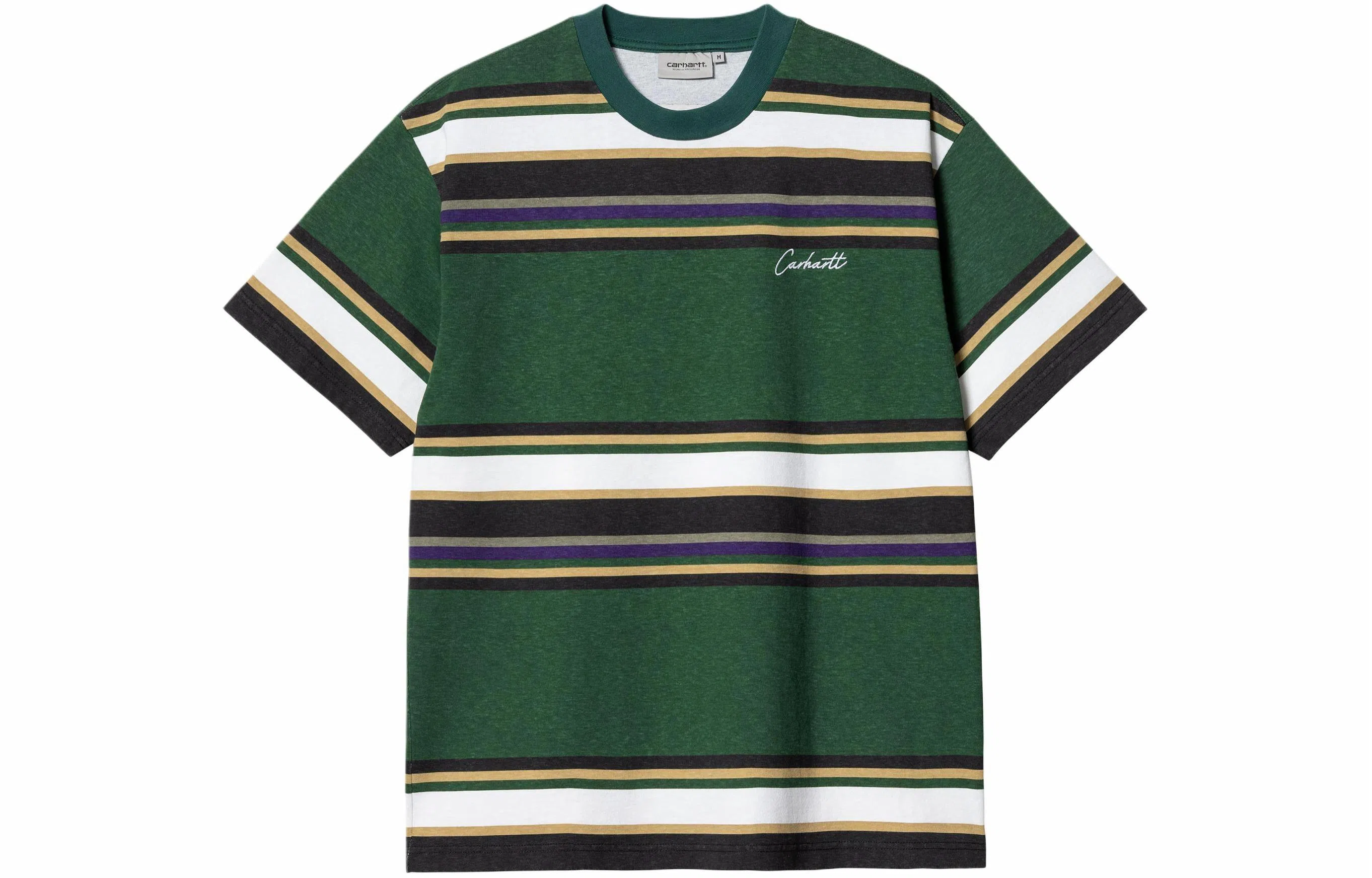 Carhartt WIP Striped Letter Crew SS24 Tee Green