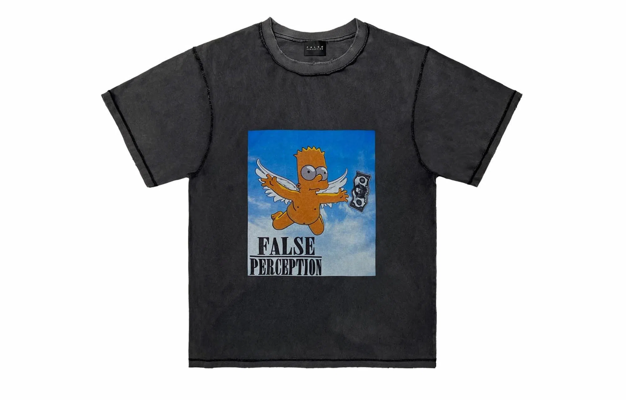False Perception Angel Simpson Washed Black Tee
