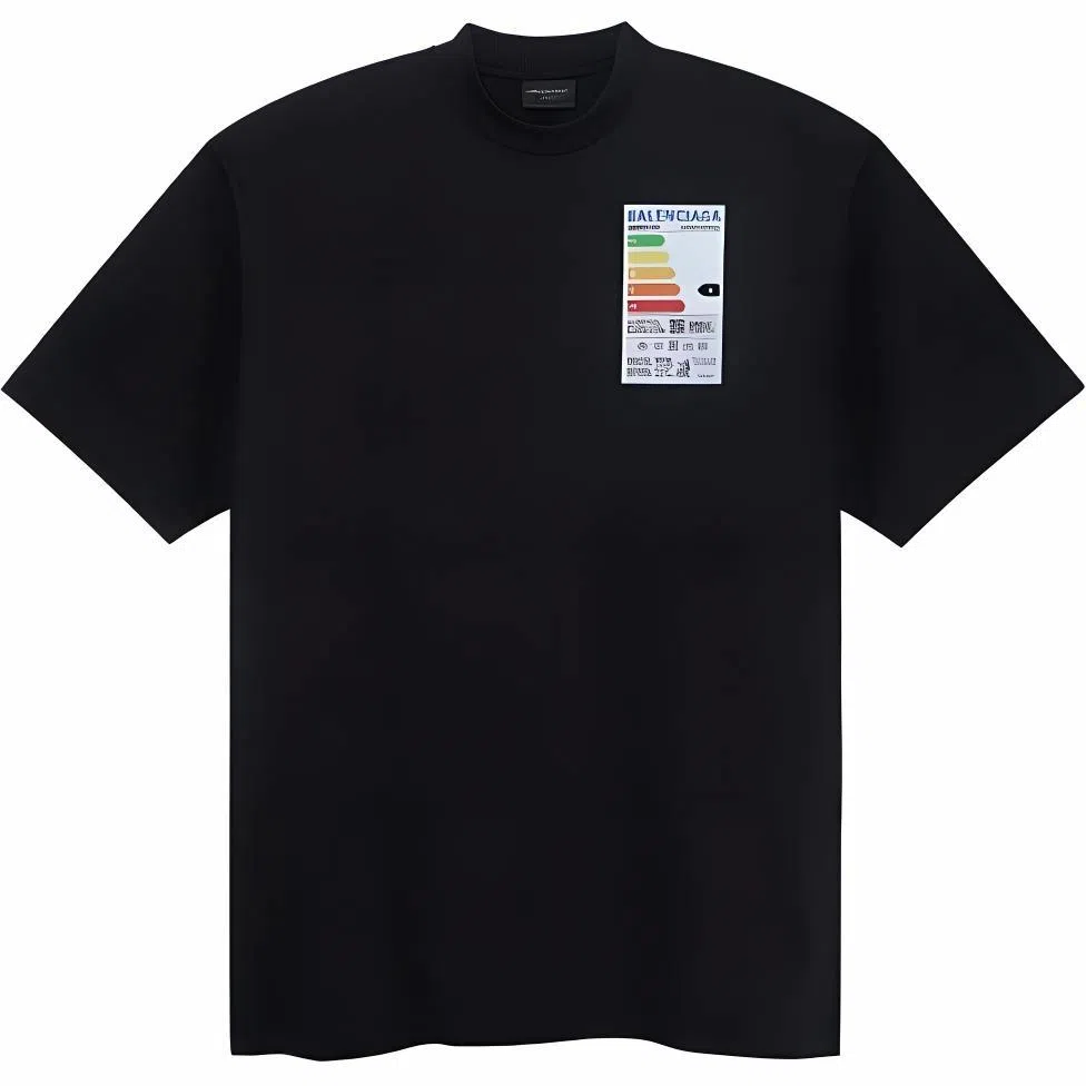 Balenciaga SS23 Geometric Print Tee Black