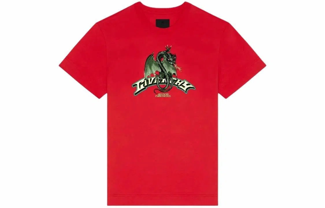 Givenchy SS24 Dragon Logo T-Shirt Red