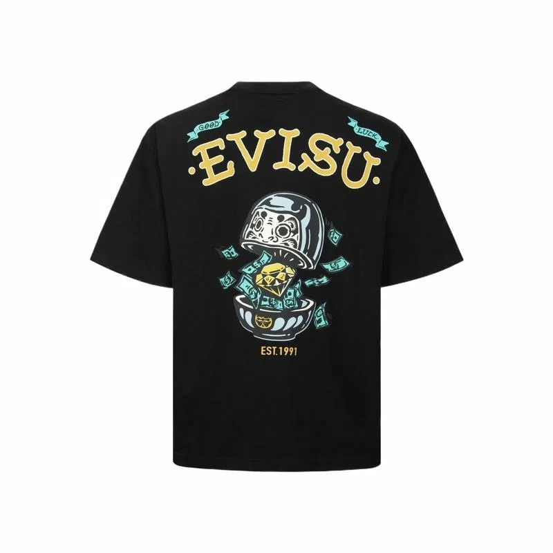 EVISU SS24 Diamond Daruma Print T-Shirt