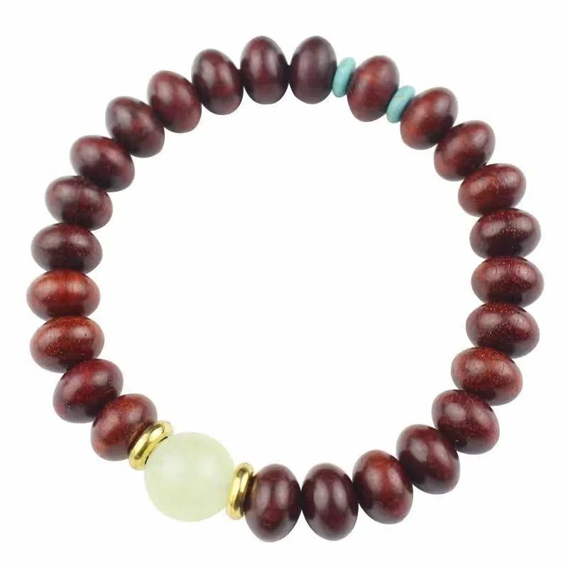 仙友 夜光永夜佛珠算盘珠单圈民族风文玩 木作 手串 男女同款情侣款 檀木