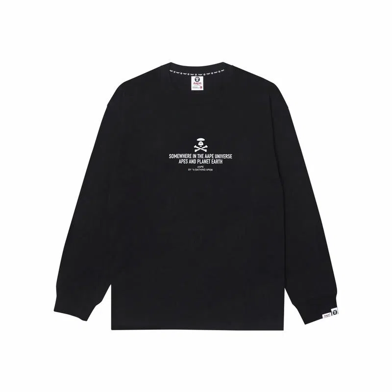 Aape FW23 Logo Print Crewneck Long Sleeve T-Shirt