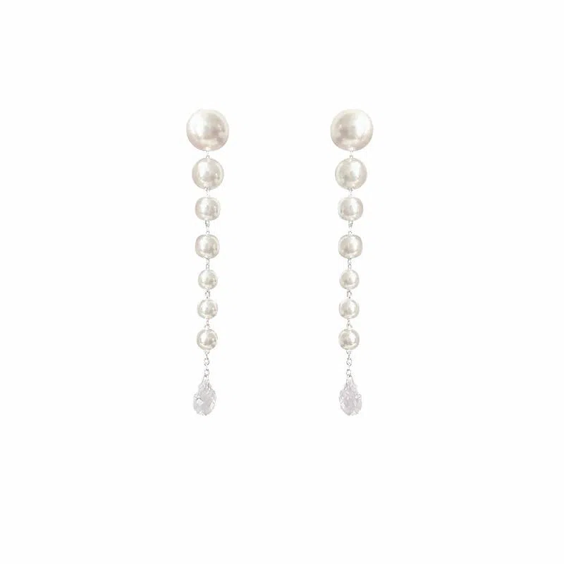 韵系 人鱼之泪流苏珍珠 铜镀金 耳环 女款