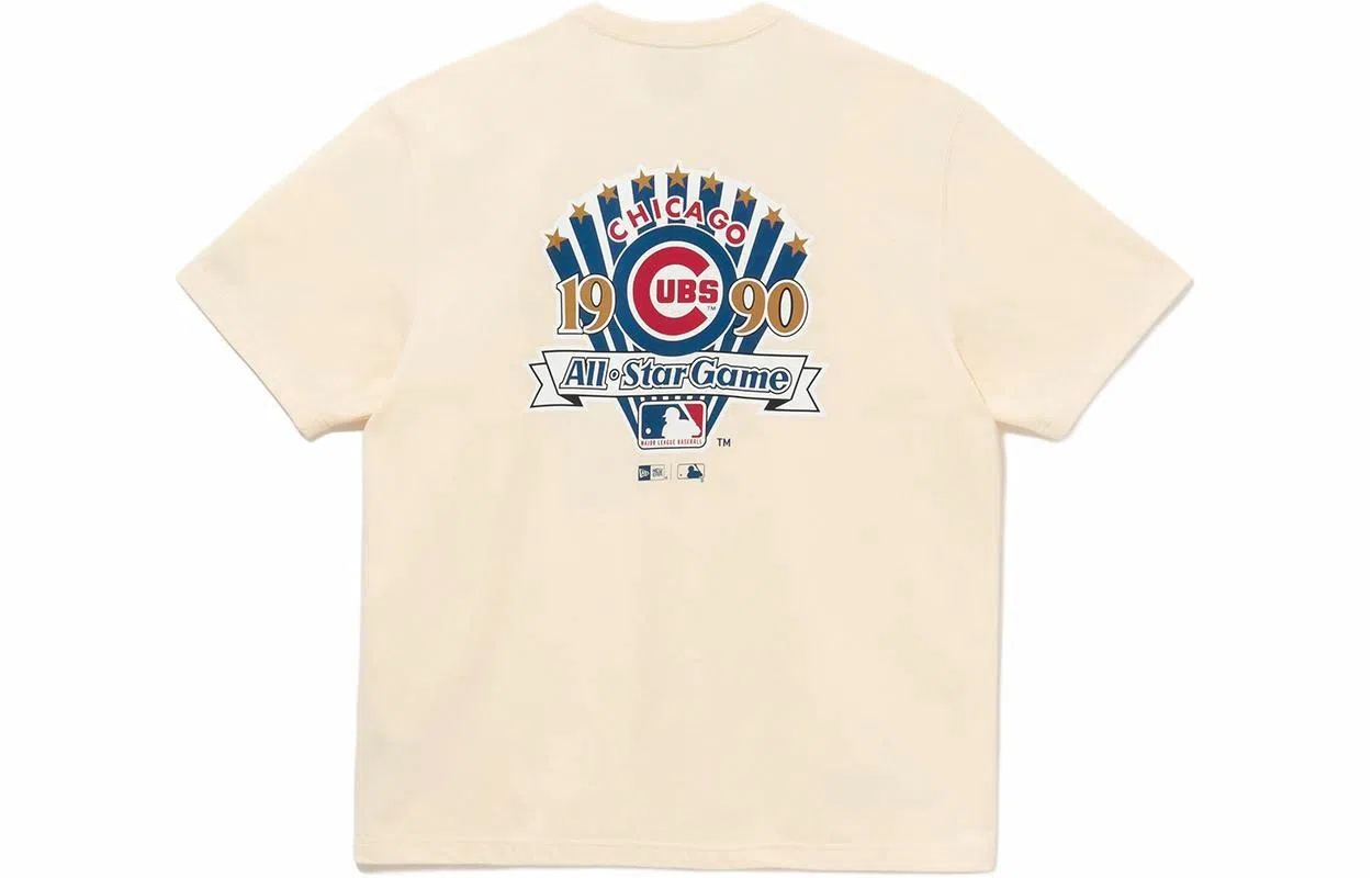 New Era x MLB Chicago Cubs Letter Print Tee Ivory