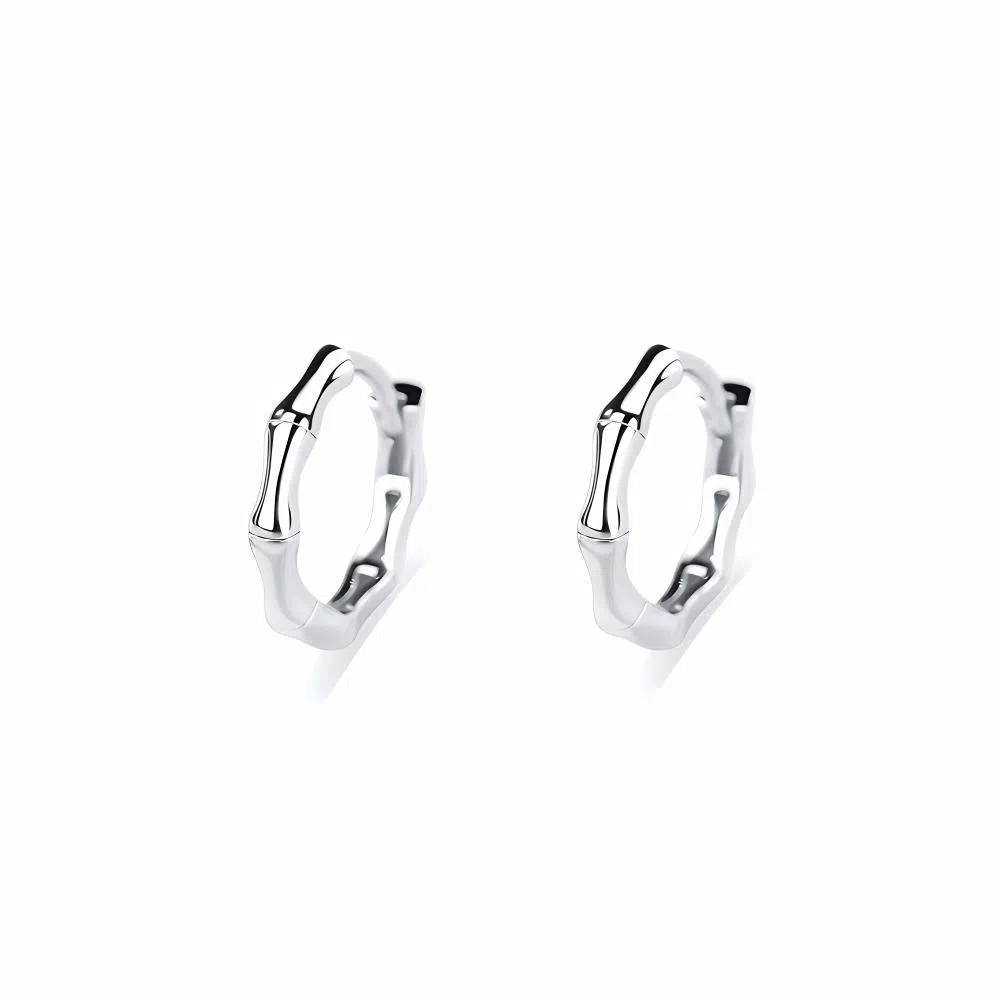 希遇 节节高升 竹节耳圈高级感精致森系简约青 梅竹马小众素圈大气平安扣上岸招财 平安好运 合金 耳环 男女同款情侣款