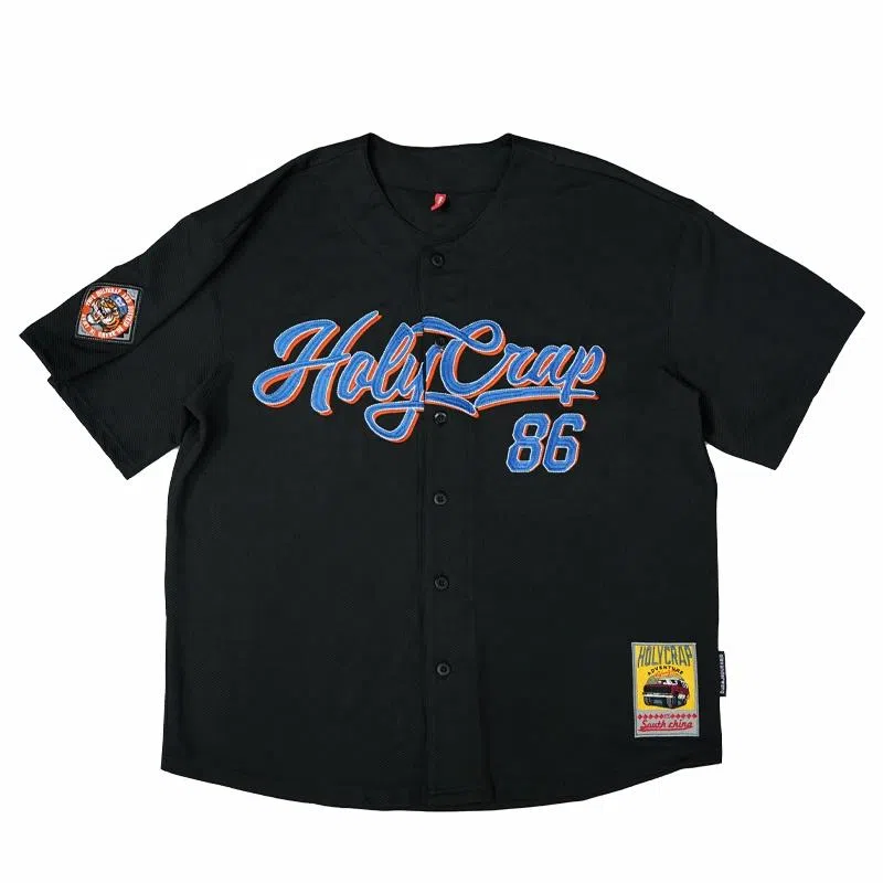 Holycrap 86 Mesh Baseball Cardigan Black