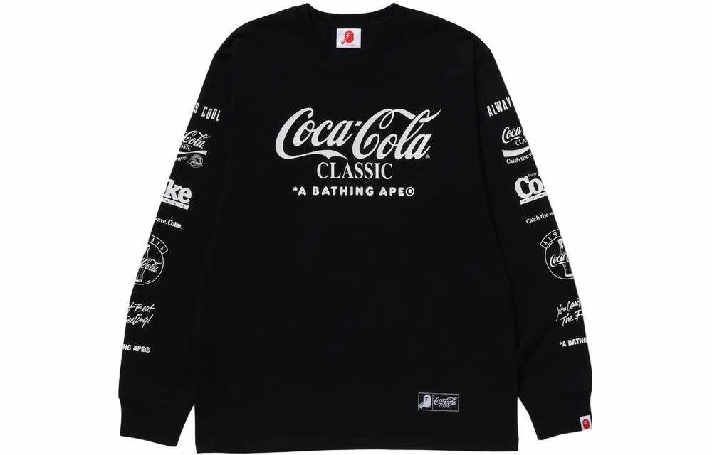 A BATHING APE x Coca-Cola FW23 Logo Print Long Sleeve T-Shirt