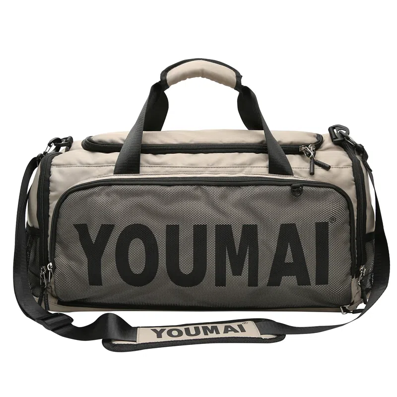 德力熊 出差轻便旅游包运动训练 尼龙拼网 健身包 男女同款情侣款 黑色/粉色/卡其色/红色/灰色