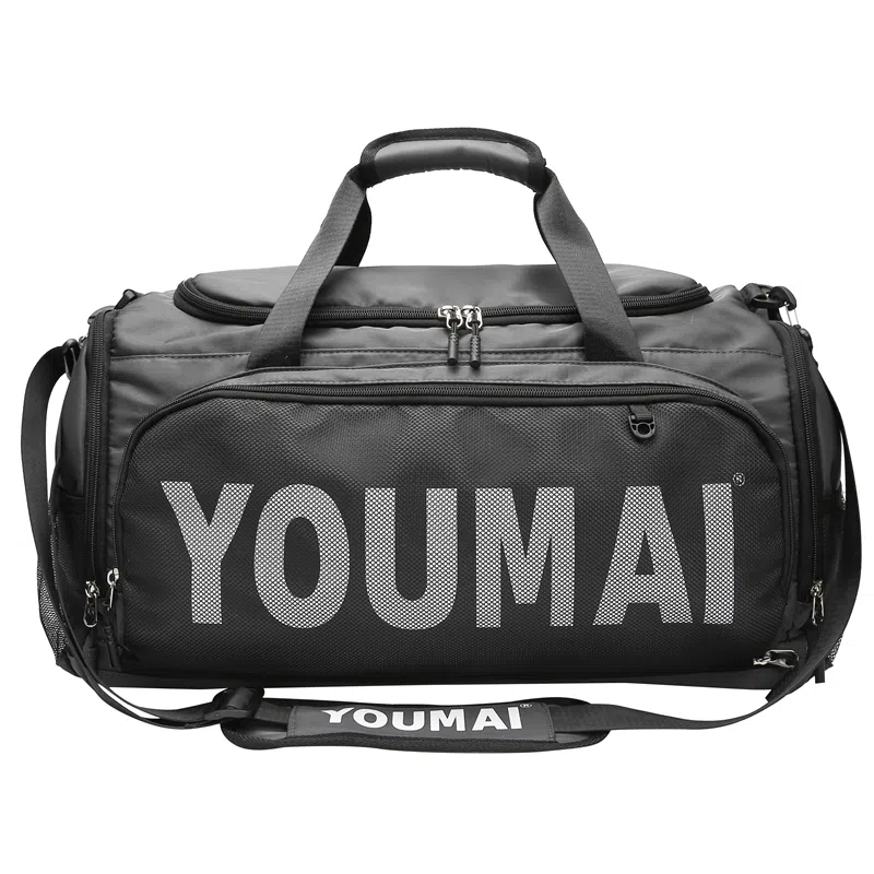 德力熊 出差轻便旅游包运动训练 尼龙拼网 健身包 男女同款情侣款 黑色/粉色/卡其色/红色/灰色