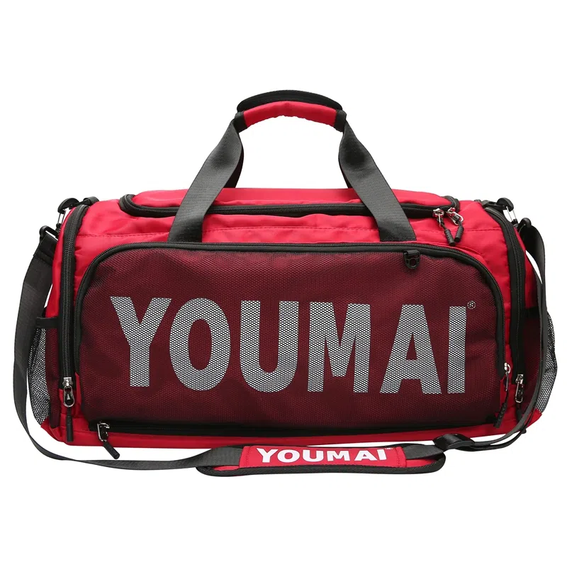 德力熊 出差轻便旅游包运动训练 尼龙拼网 健身包 男女同款情侣款 黑色/粉色/卡其色/红色/灰色