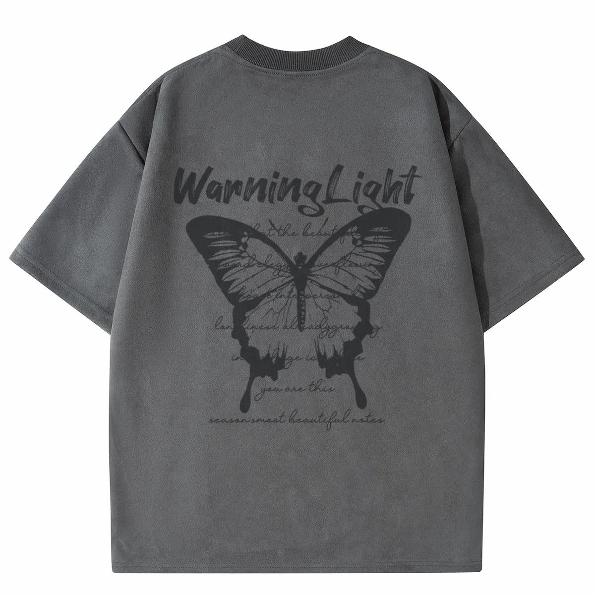 WARNING LIGHT Burnout Suede T-Shirt