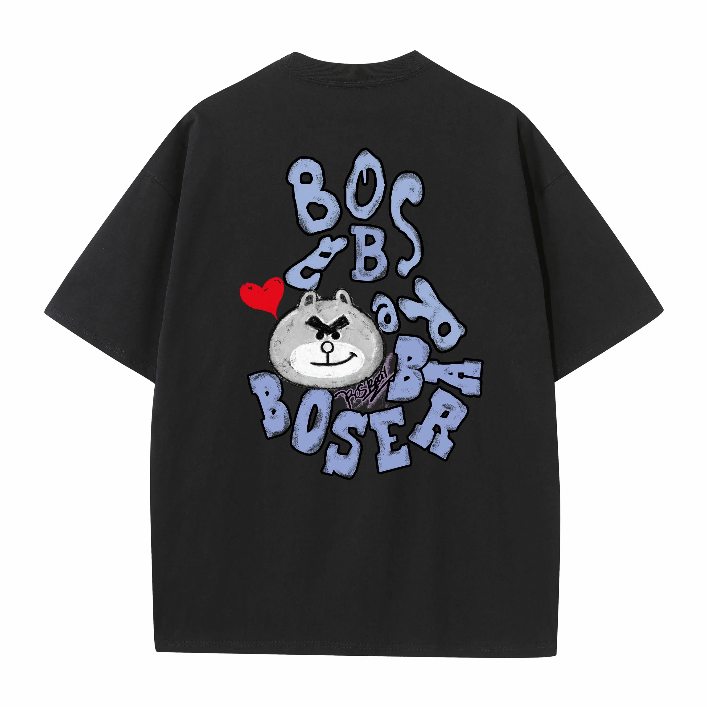 BOS BEAR Cartoon Bear Head Print T-Shirt