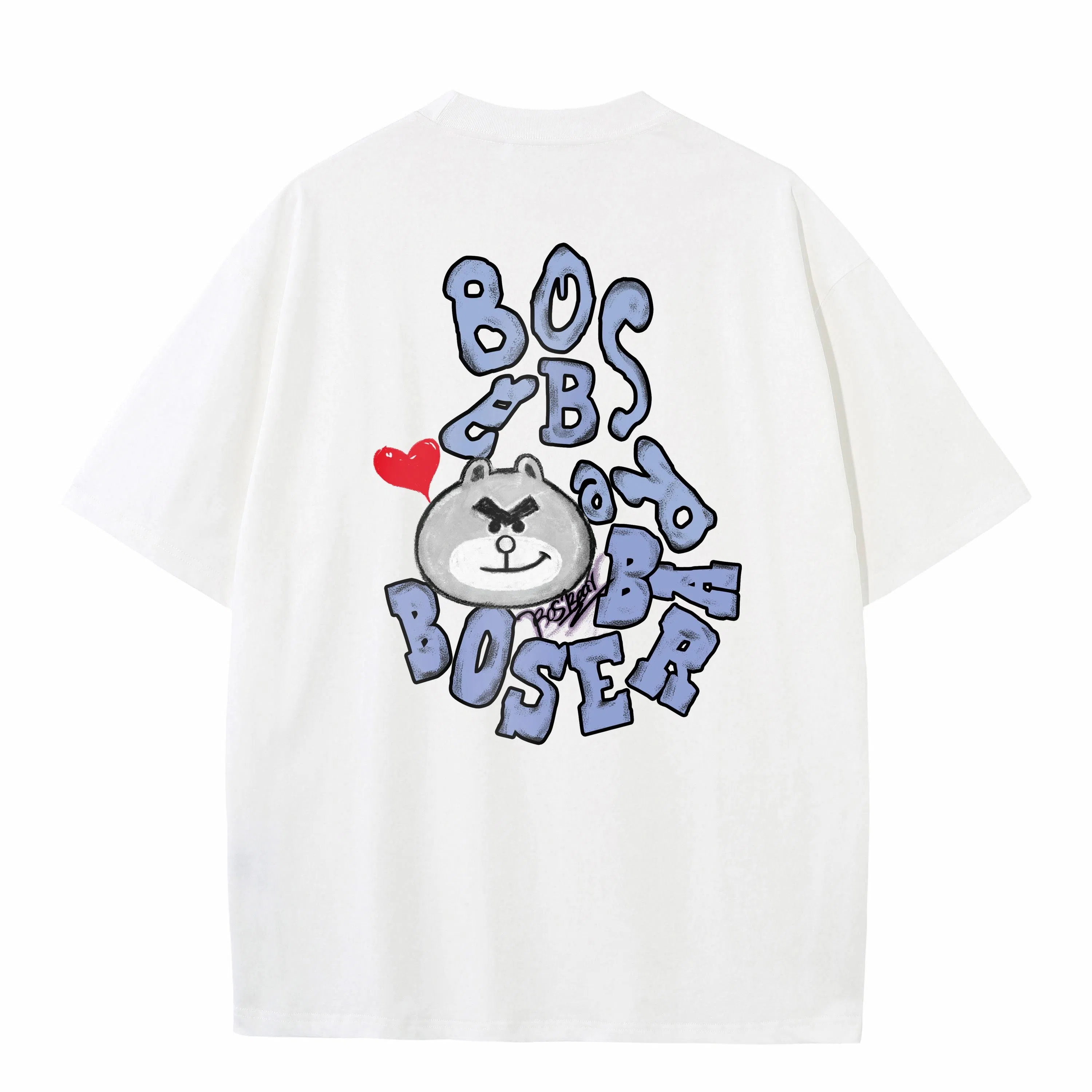BOS BEAR Cartoon Bear Head Print T-Shirt