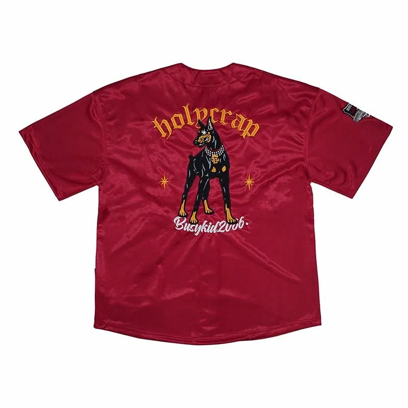 Holycrap Doberman Embroidered Cardigan Tee