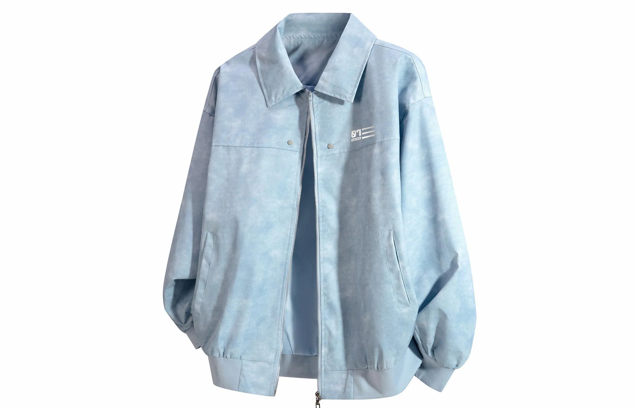 王者荣耀 鲁班七号星空梦想款 简约复古反光银品纯色基础款翻领高级感宽松休闲拉链时尚百搭夹克 男女同款