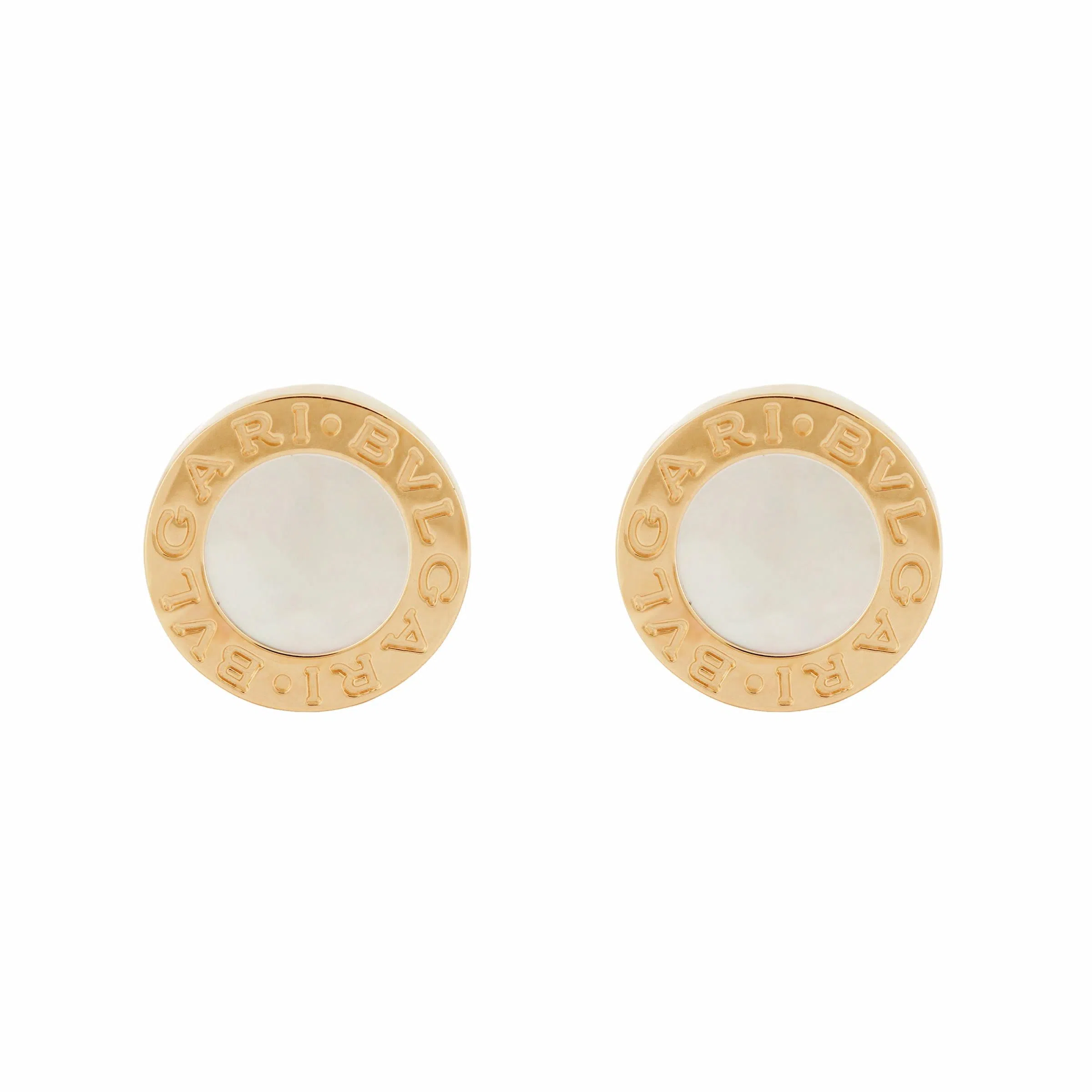 BVLGARI 18k Rose Gold Mother-of-Pearl Stud