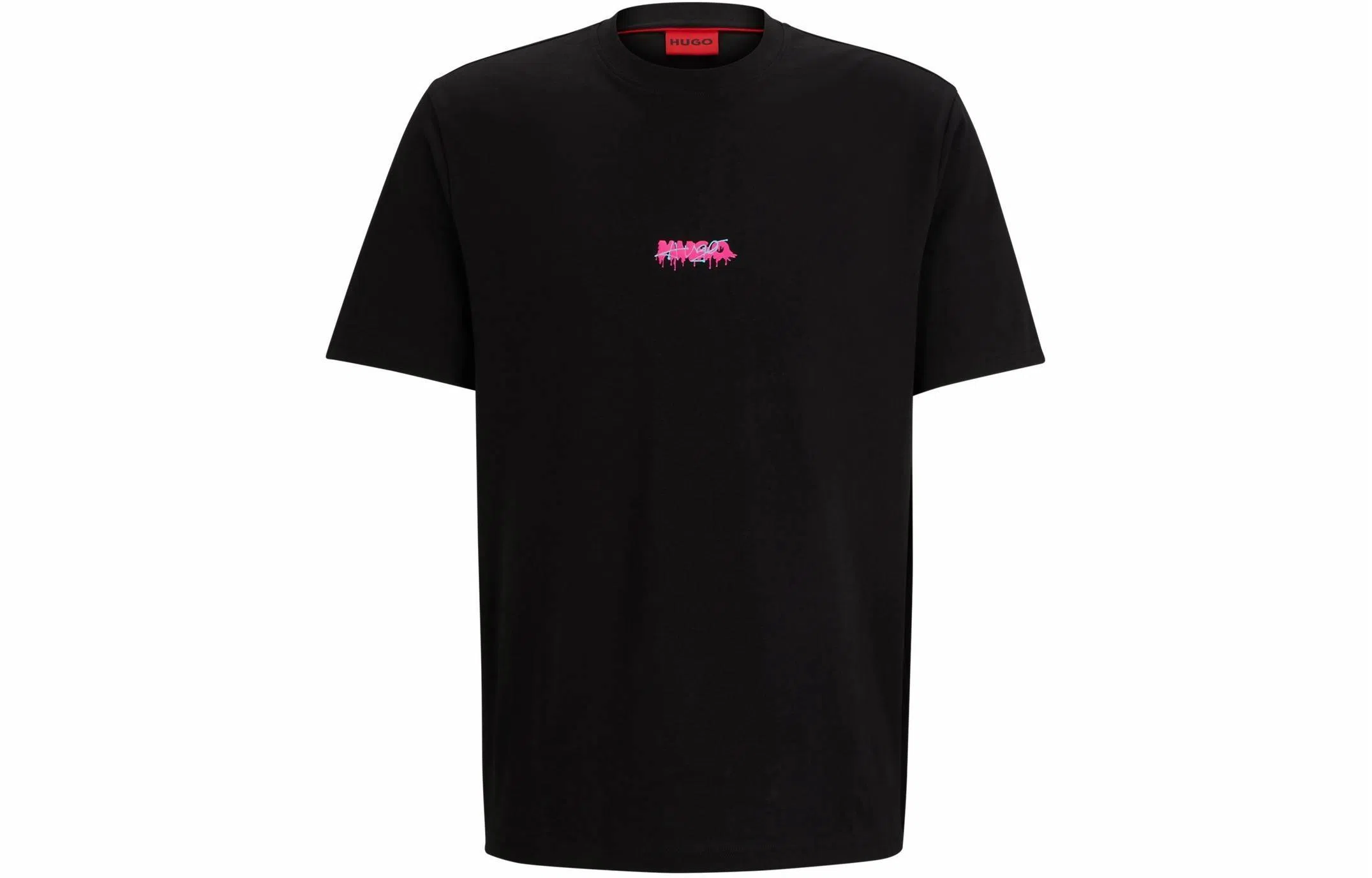 HUGO BOSS COTTON-JERSEY RELAXED-FIT T-SHIRT WITH DOUBLE LOGO T