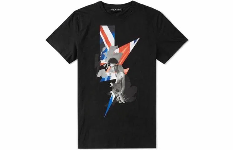 Neil Barrett Graphic Print Crewneck T-Shirt Black