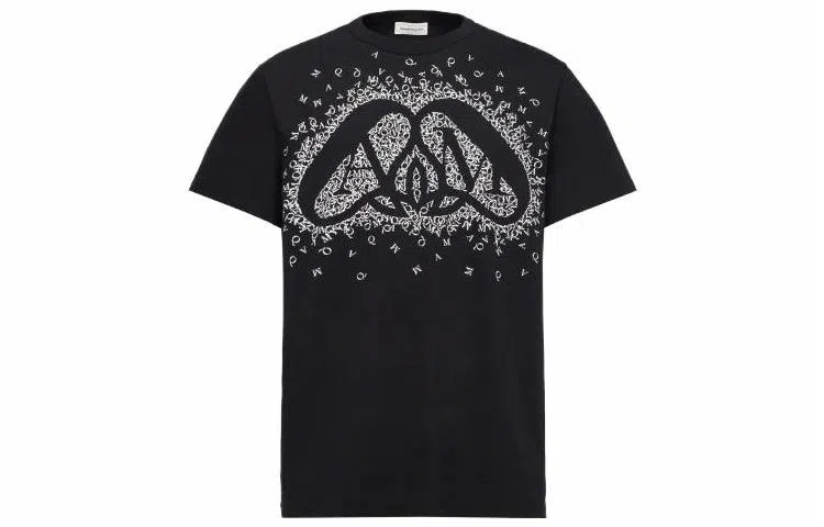Alexander McQueen Printed Crewneck T-Shirt Black