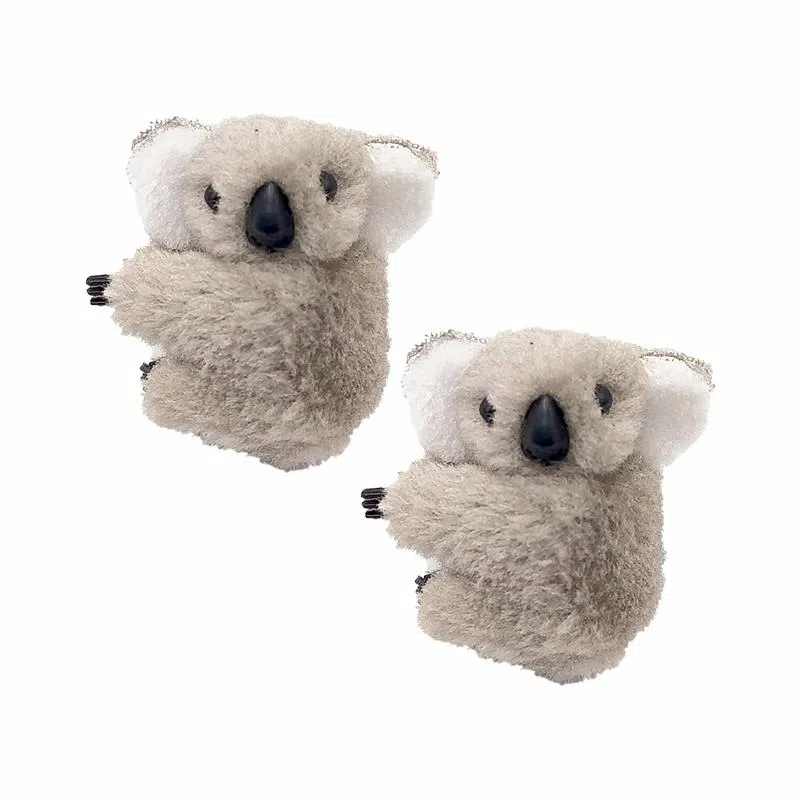 简应舒 可爱立体卡通考拉刘海小发卡侧边小抓夹刘海夹子 毛绒 发夹 女款