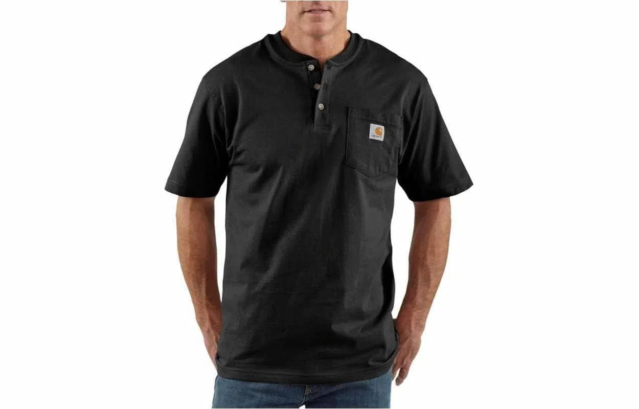 Carhartt K84 LOOSE FIT HEAVYWEIGHT SHORT-SLEEVE POCKET HENLEY T-SHIRT LogoT