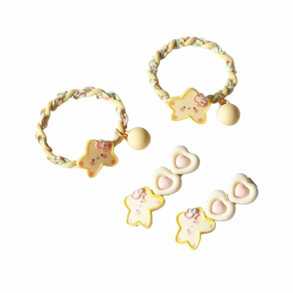 简应舒 马卡龙星星发夹套装可爱小发卡扎头发 合金 发筋 亚克力 发绳 女款