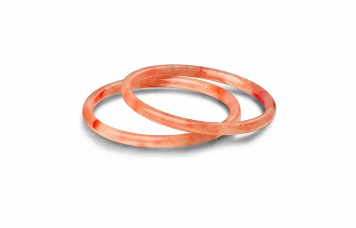 百利金 干枯玫瑰蝴蝶 优雅气质莹润温婉国潮新中式转运珠创意设计一步一响双圈叮当镯 琉璃 玉石手镯 男女同款情侣款