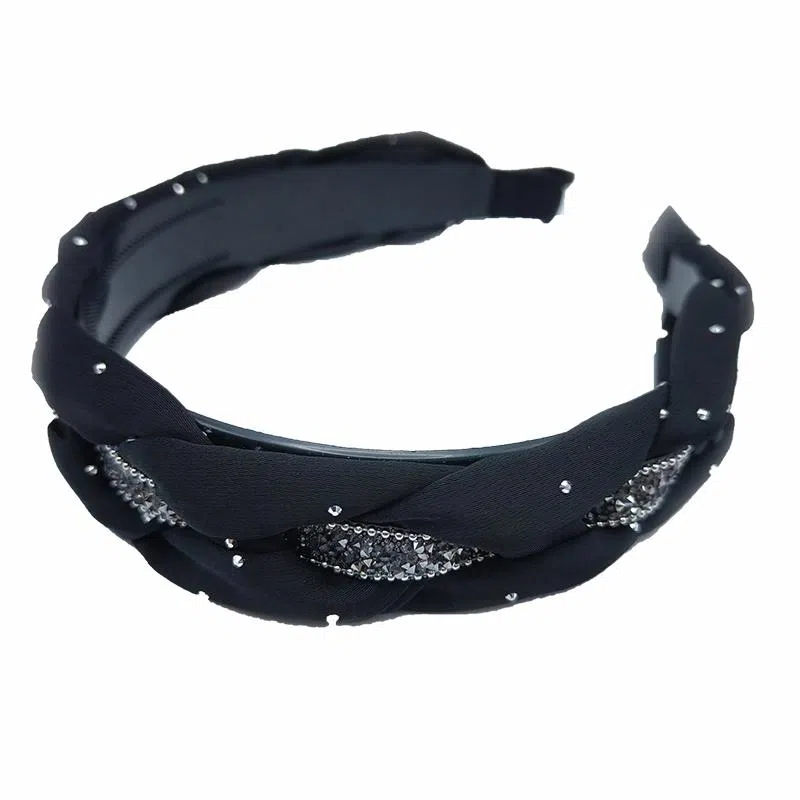 简应舒 满天星碎钻轻奢日常外戴时尚宽边发饰 欧根纱 亚克力 发箍 女款