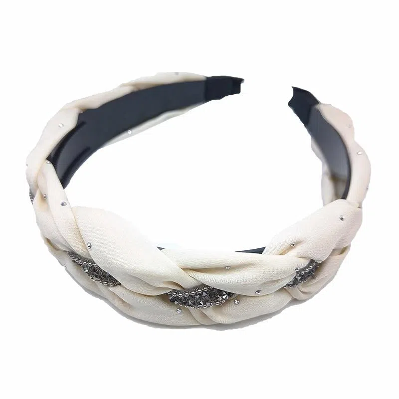 简应舒 满天星碎钻轻奢日常外戴时尚宽边发饰 欧根纱 亚克力 发箍 女款