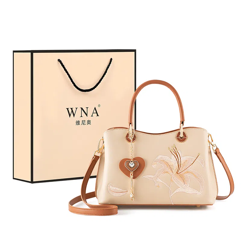 维尼奥 国风刺绣妈妈包高级感时尚大气休闲百搭女包新中式高颜值简约优雅气质配旗袍通勤托特包 合成革 单肩斜挎手提包 女款 多色