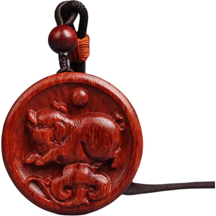 工匠一族 十二生肖牌木作挂件平安无事牌 紫檀属 吊坠 男女同款情侣款