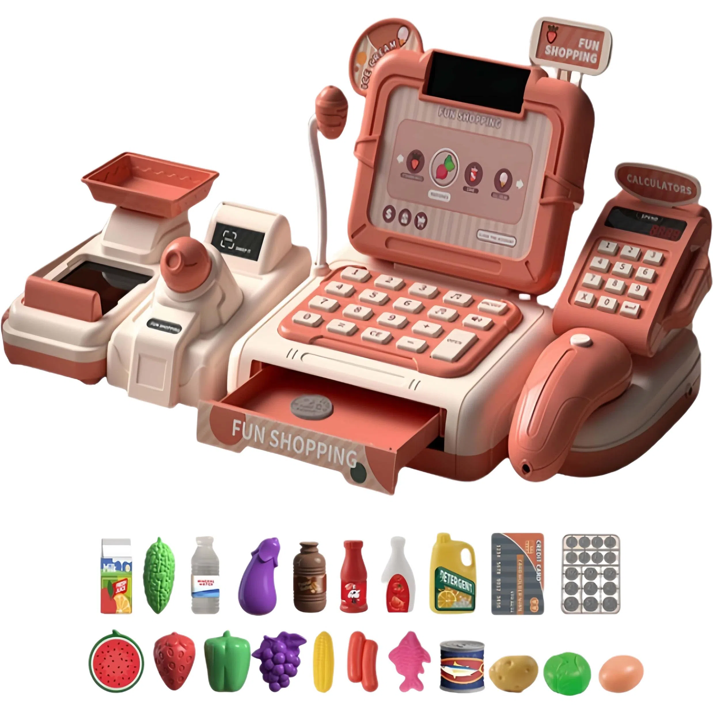 古欧 超市收银机 过家家收银台 数学启蒙 早教益智玩具