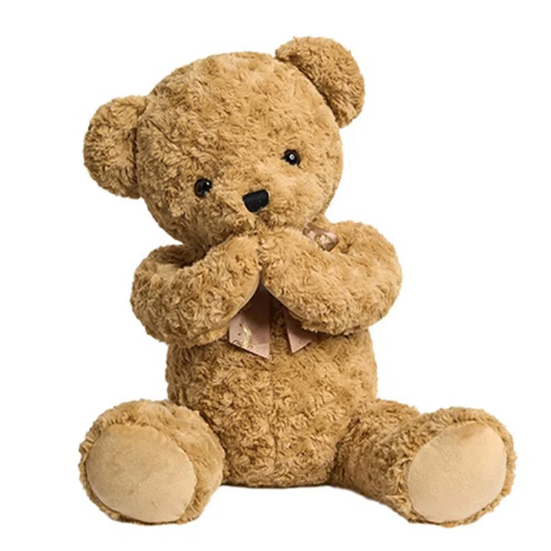 柏文熊 泰迪熊 领结害羞熊 粉色/紫色/卡其色 动物 玩偶 毛绒公仔