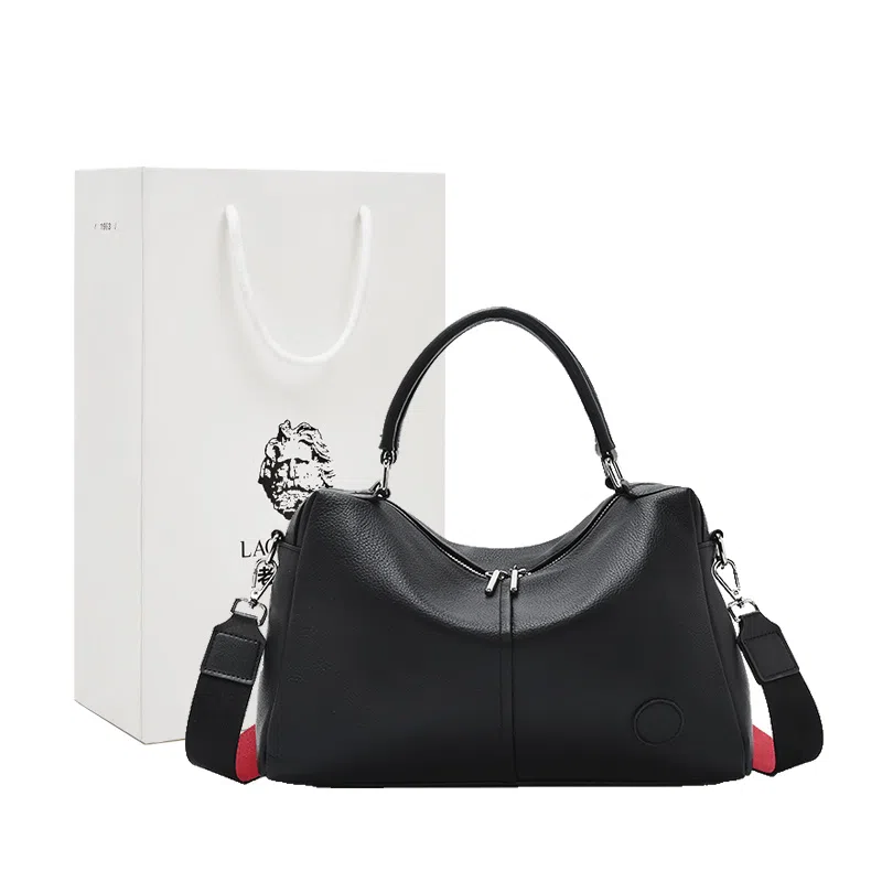 老人头 休闲百搭通勤 牛皮拼合成革 手提包 女款 多色