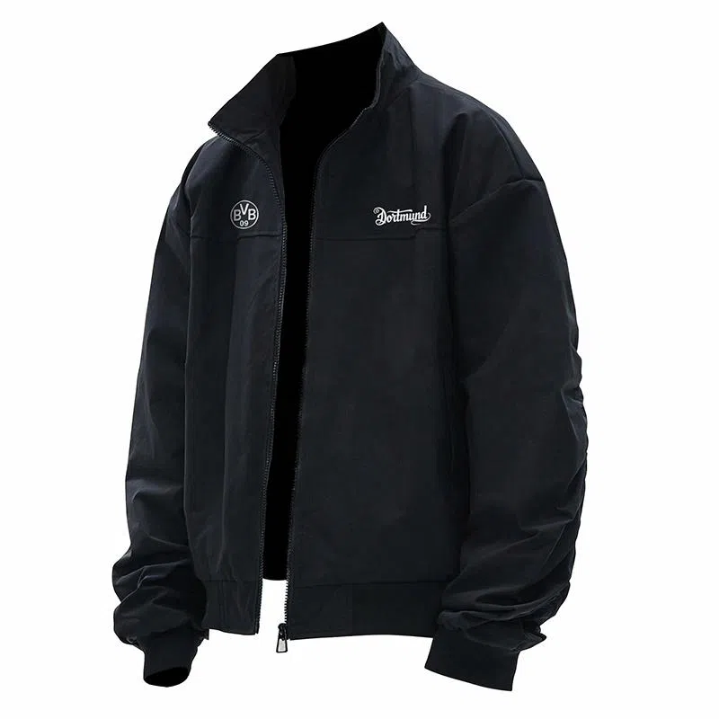 普鲁士多特蒙德 日系休闲百搭宽松立领长袖夹克外套 男女同款