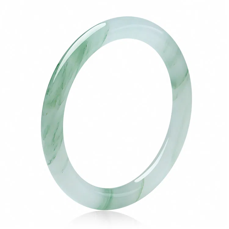 印象眸 青山黛白月光美人镯 新中式古风国潮精致轻奢优雅素净素圈 天山翠 手镯 女款 礼盒装